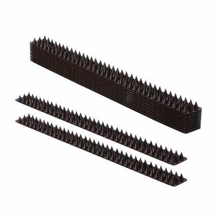 GARDENISED Outdoor Plastic Repellent Wall Defender Fence Spikes for Birds, 10 Pack Brown QI004402